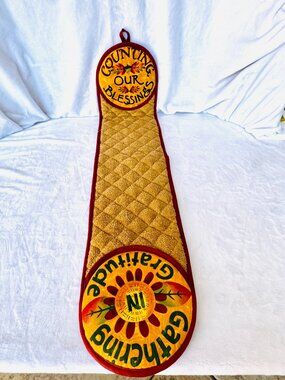 Debbie Mumm Gratitude Blessings Double Oven Potholder 35x8" Gloves Mitts